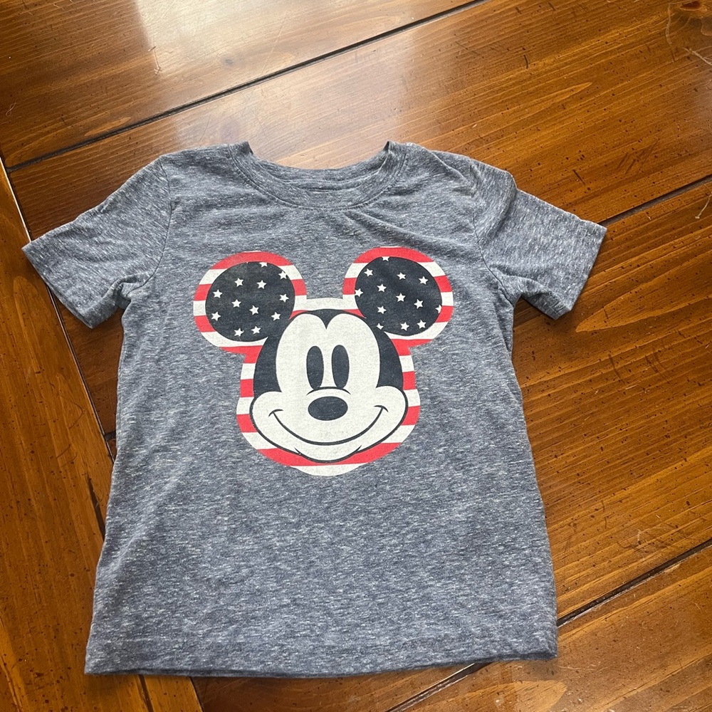 Disney Mickey Mouse American Flag T-Shirt 4T Jumping Beans Patriotic USA Tee